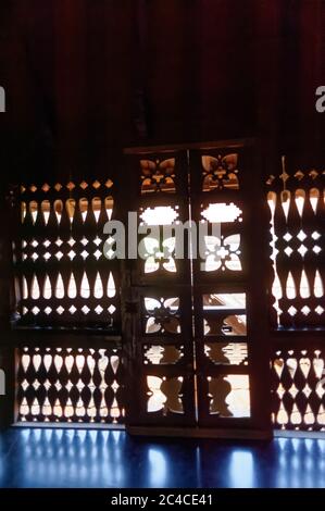 Couloir en bois du palais de Padmanabhapuram Banque D'Images