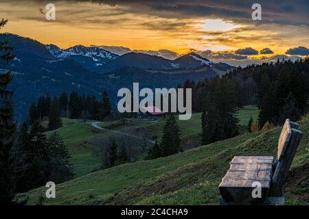 Randonnée colorée en automne près d'Immenstadt dans l'Allgau Banque D'Images