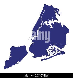 Carte de haute qualité de New York est une ville des États-Unis d'Amérique avec des frontières des comtés Illustration de Vecteur