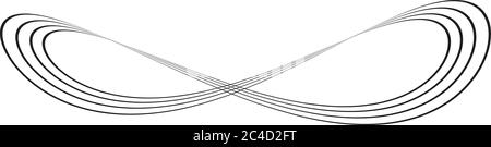 Symbole infini de plusieurs lignes noires fines. Concept d'infini, illimité et infini. Elément de conception vectoriel plat simple. Illustration de Vecteur