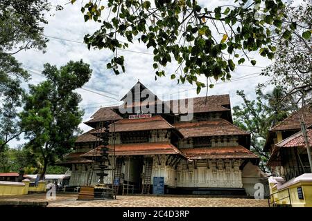 Thrissur, Inde - juin 2020 : façade du temple Vadakkunnathan le 9 juin 2020 à Thrissur, Kerala, Inde Banque D'Images