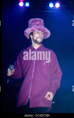 Jamiroquai dans le Concart au Twon & Country Club de Londres 1995 Banque D'Images