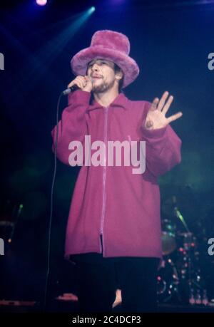 Jamiroquai dans le Concart au Twon & Country Club de Londres 1995 Banque D'Images