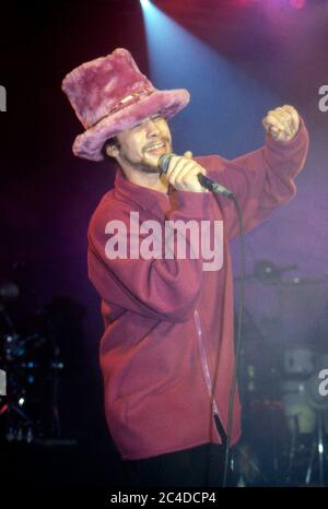 Jamiroquai dans le Concart au Twon & Country Club de Londres 1995 Banque D'Images