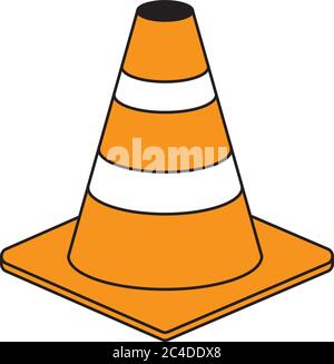 Icône de vecteur de cône de circulation routière orange Illustration de Vecteur