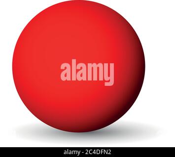 Sphère rouge, boule ou orbe. Objet vectoriel 3D avec ombre portée sur fond blanc. Illustration de Vecteur