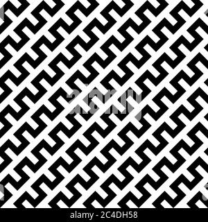 Lignes zigzag noires disposées en diagonale. Motif géométrique sans couture abstrait sur l'arrière-plan. Illustration vectorielle. Illustration de Vecteur