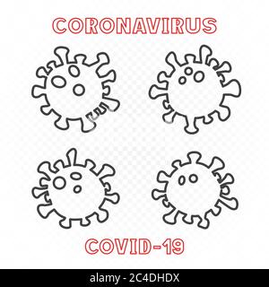 symbole de contour du coronavirus covid-19 Illustration de Vecteur