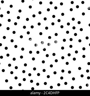Motif aléatoire sans couture en pointillés. Arrière-plan géométrique simple en noir et blanc. Illustration vectorielle. Illustration de Vecteur
