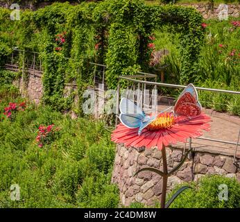 Les majestueux jardins botaniques du château de Trauttmansdorff, près de Merano/Meran dans le Tyrol du Sud, dans le nord de l'Italie Banque D'Images