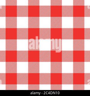 Motif à carreaux de bûcheron en rouge et noir. Modèle vectoriel continu. Textile vintage simple design. Illustration de Vecteur