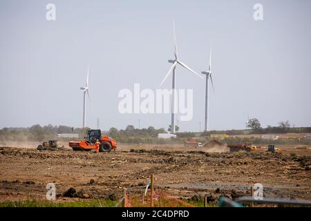 Compensation de terrains pour DIRFT 3 centre de distribution Daventry International Rail Freight terminal Estate Northamptonshire, Angleterre Banque D'Images