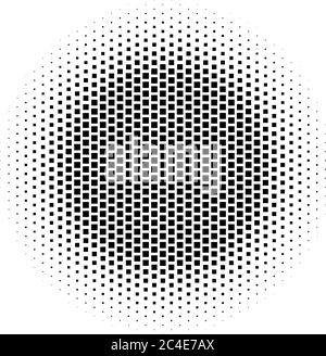 Résumé demi-ton gradient fond cercle de carrés dans l'arrangement hexagoal. Design moderne et simple, élément vectoriel en noir et blanc. Illustration de Vecteur