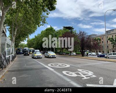 Madrid, Espagne. 26 juin 2020. Manifestations de chauffeurs de bus dans le centre de Madrid, vendredi 2020 juin crédit: CORDONE PRESS/Alay Live News Banque D'Images