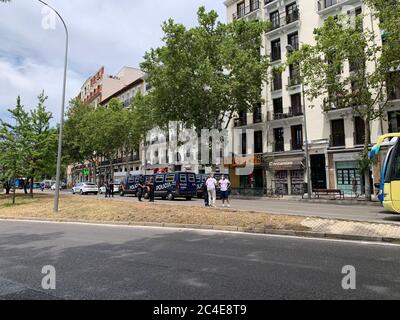 Madrid, Espagne. 26 juin 2020. Manifestations de chauffeurs de bus dans le centre de Madrid, vendredi 2020 juin crédit: CORDONE PRESS/Alay Live News Banque D'Images