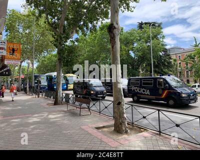 Madrid, Espagne. 26 juin 2020. Manifestations de chauffeurs de bus dans le centre de Madrid, vendredi 2020 juin crédit: CORDONE PRESS/Alay Live News Banque D'Images