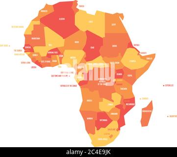 Carte politique infographique vectorielle très simplifiée de l'Afrique. Illustration de Vecteur