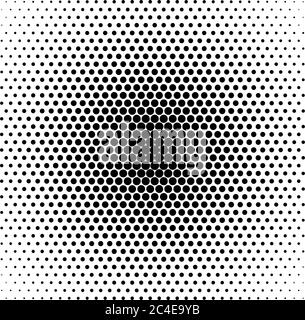 Cercle de points de fond de dégradé de demi-teinte abstrait, en forme de triangle. Design moderne et simple, élément vectoriel en noir et blanc. Illustration de Vecteur
