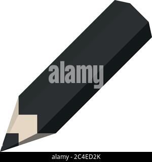 Crayon noir aiguisé. Illustration vectorielle simple de type 3D. Illustration de Vecteur