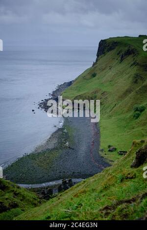 Lealt Waterfall Point De Vue Ile De Skye Highlands Ecosse Banque D'Images