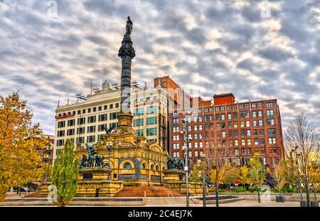 Monument des soldats et marins sur la place publique de Cleveland, Ohio Banque D'Images