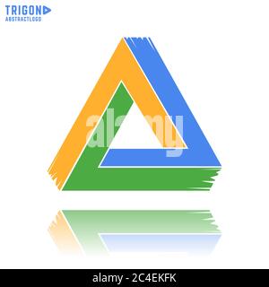 Triangle du logo pour l'identité de l'entreprise. Modèle de conception abstrait. Illustration vectorielle. Illustration de Vecteur