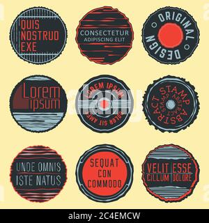 Ensemble d'insignes, de timbres ou de logotypes millésimés. Illustration vectorielle. Illustration de Vecteur