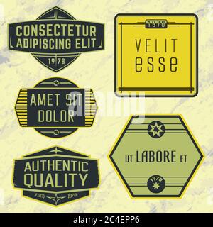 Ensemble d'insignes, de timbres ou de logotypes millésimés. Illustration vectorielle. Illustration de Vecteur