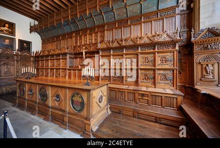 Salle de la paix dans la mairie, Traité de Westphalie, intérieur tourné dans la mairie historique de Muenster, Rhénanie-du-Nord-Westphalie, Allemagne Banque D'Images