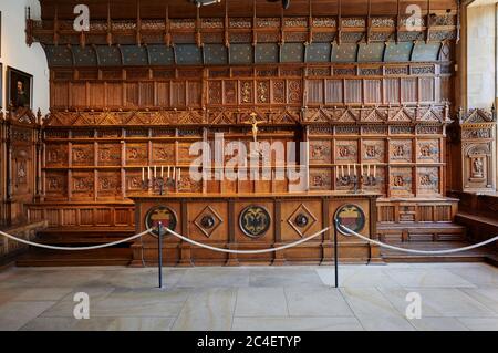 Salle de la paix dans la mairie, Traité de Westphalie, intérieur tourné dans la mairie historique de Muenster, Rhénanie-du-Nord-Westphalie, Allemagne Banque D'Images