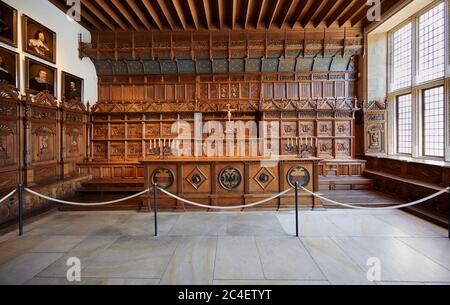 Salle de la paix dans la mairie, Traité de Westphalie, intérieur tourné dans la mairie historique de Muenster, Rhénanie-du-Nord-Westphalie, Allemagne Banque D'Images