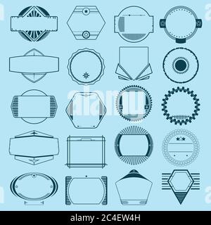 Ensemble d'insignes abstraits, timbres, logotypes. Conception vectorielle. Illustration de Vecteur