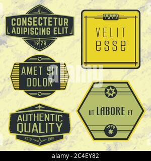 Ensemble d'insignes, de timbres ou de logotypes millésimés. Illustration vectorielle. Illustration de Vecteur