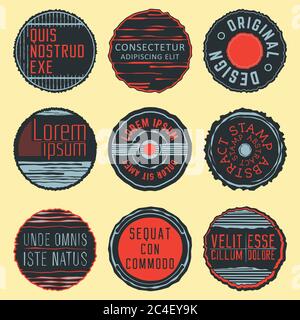 Ensemble d'insignes, de timbres ou de logotypes millésimés. Illustration vectorielle. Illustration de Vecteur