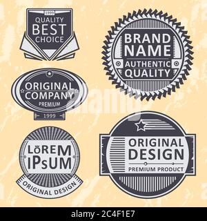Ensemble d'insignes, de timbres ou de logotypes millésimés. Illustration vectorielle. Illustration de Vecteur