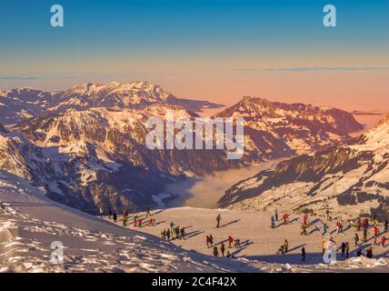 Le mont ou Mt Titlis en Suisse près de Engelberg Banque D'Images