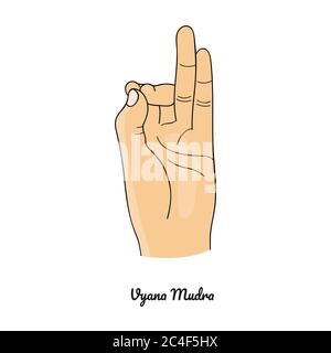 Vyana Mudra. Vecteur. Illustration de Vecteur