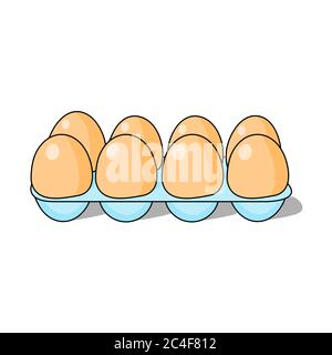 Œufs dans un récipient. Illustration vectorielle de dessin animé. Illustration de Vecteur