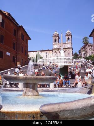 Les marches espagnoles (Scalinata di Trinita dei Monti) de la Piazza di Spagna, Rome (Roma), région du Latium, Italie Banque D'Images