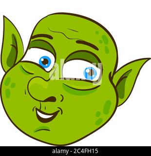 Troll de tête souriante, illustration, vecteur sur fond blanc Illustration de Vecteur