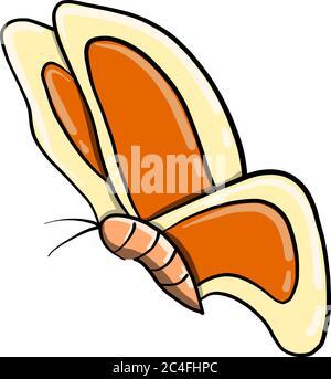 Papillon orange, illustration, vecteur sur fond blanc Illustration de Vecteur