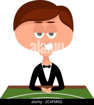 Croupier, illustration, vecteur sur fond blanc Illustration de Vecteur