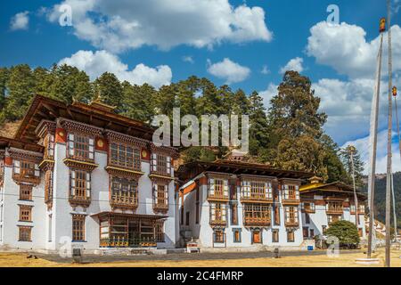 Monastère Jakar Dzong au Bhoutan Banque D'Images