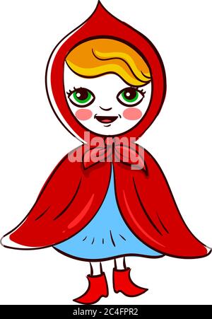 Capot rouge joyeux, illustration, vecteur sur fond blanc Illustration de Vecteur