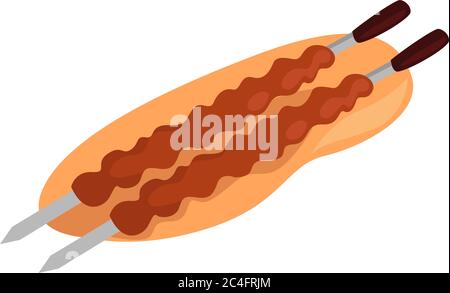 Kebab alimentaire, illustration, vecteur sur fond blanc Illustration de Vecteur