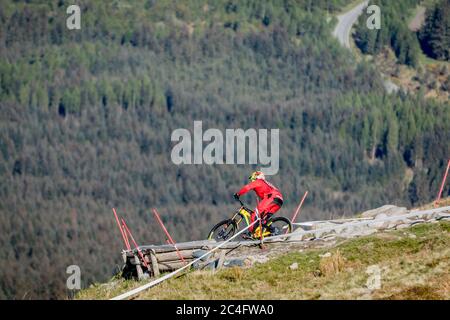 Course de vélo alpin Mountain, Écosse Banque D'Images