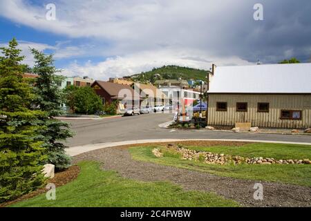 Parc dans le centre-ville de Park City, Utah, États-Unis, Amérique du Nord Banque D'Images