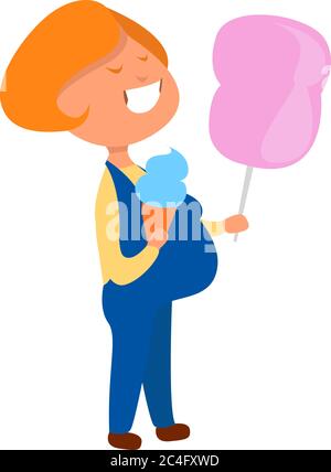 Fille enceinte avec des bonbons, illustration, vecteur sur fond blanc Illustration de Vecteur