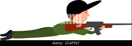 Homme avec fusil de sniper, illustration, vecteur sur fond blanc Illustration de Vecteur