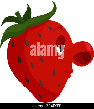 Fraise à gros nez, illustration, vecteur sur fond blanc Illustration de Vecteur